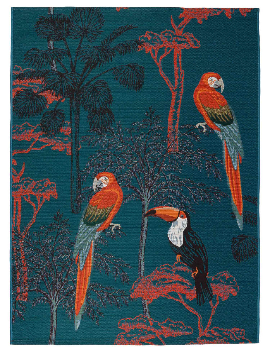 Dywan Jungle papugi wielokolorowy Kolor: Wielokolorowy, Kształt: Prostokątny, Prostokątny: 120×170 cm