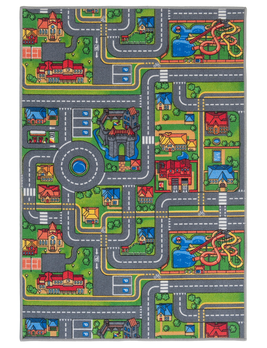 Dywan Ulice Playcity Kolor: Wielokolorowy, Kształt: Prostokątny, Prostokątny: 100×150 cm