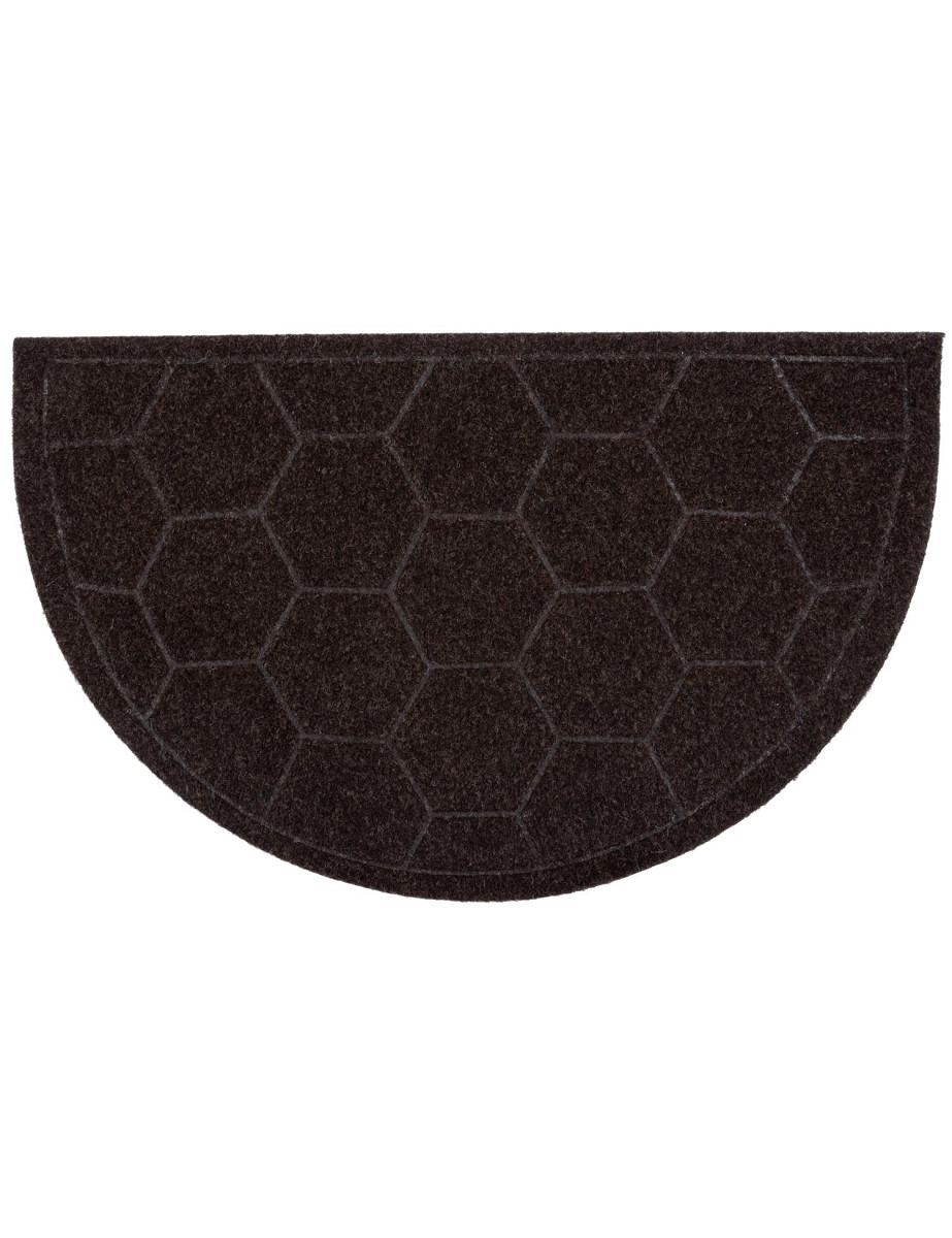 Wycieraczka Roxi Półokrąg heksagon Kształt: Półokrąg, Prostokątny: 40×65 cm, Kolor: Brązowy