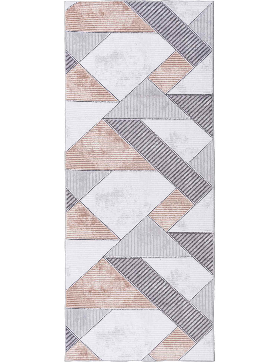 Chodnik Vision trójkąty szaro-beżowe Kształt: Prostokątny, Prostokątny: 67×160 cm, Kolor: Beżowy