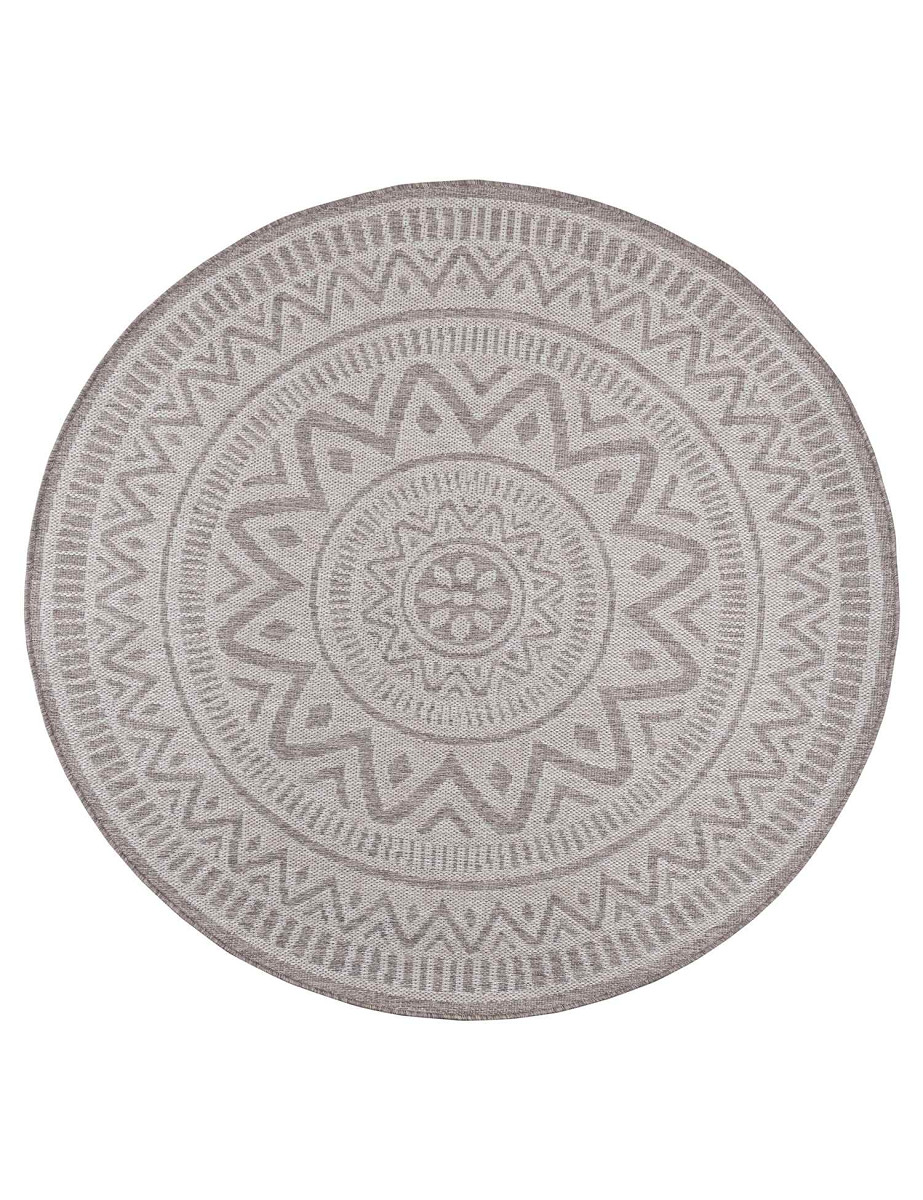 Dywan Express New Outdoor koło aztecki Kształt: Okrągły, Kolor: Szary, Okrągły: ø160 cm