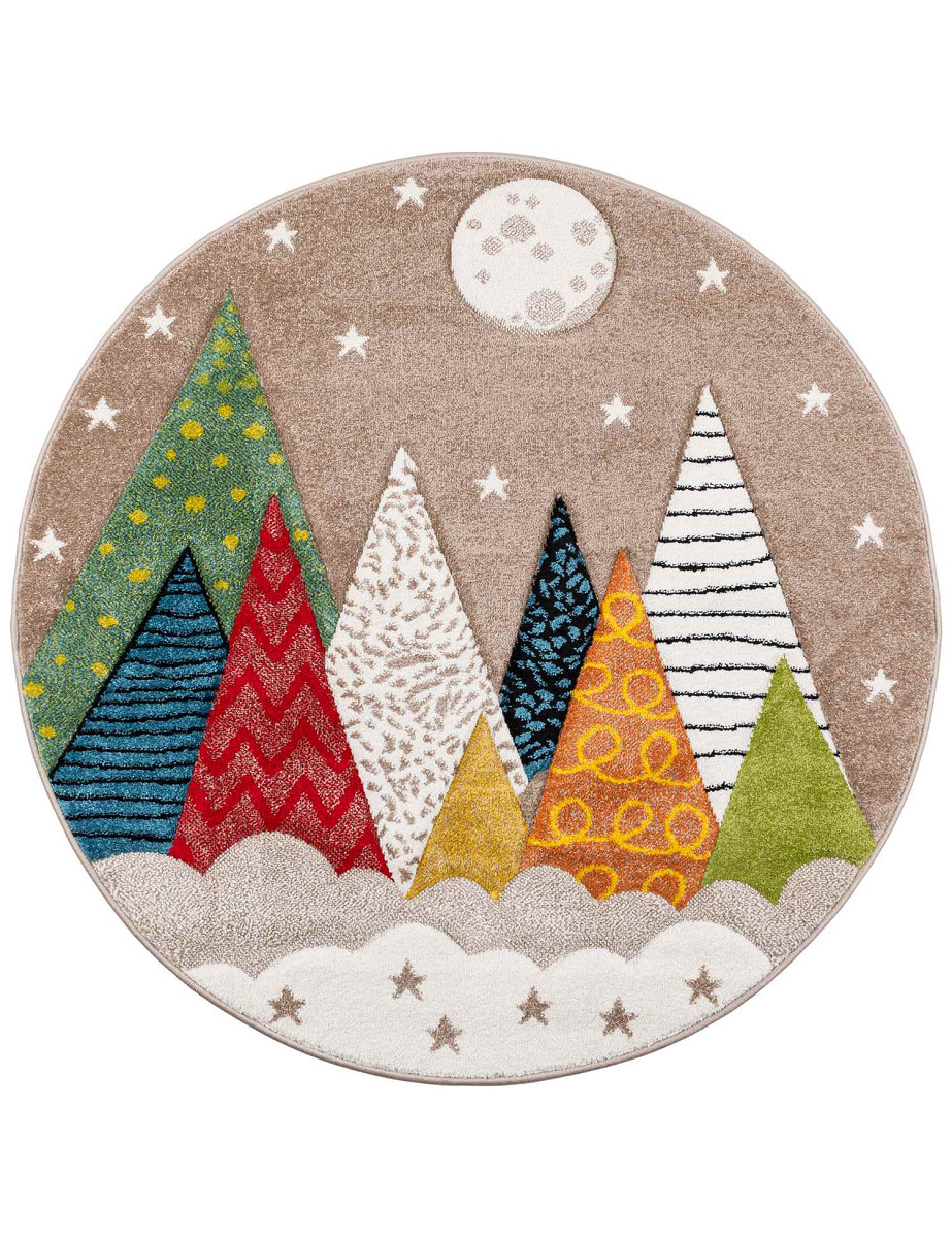 Dywan Bond Kids koło góry multikolor Kolor: Wielokolorowy, Kształt: Okrągły, Okrągły: ø120 cm