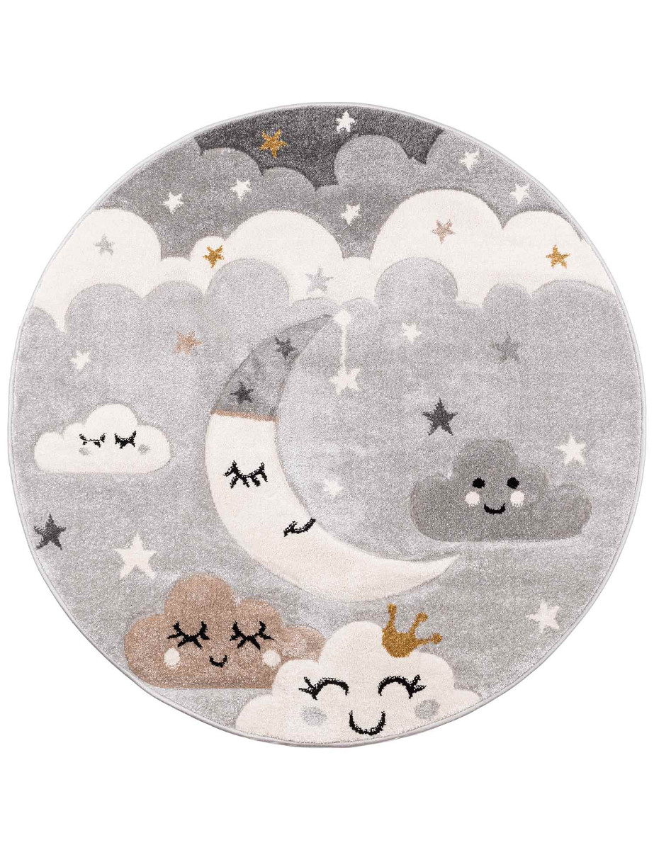 Dywan Bond Kids koło noc szary Kolor: Szary, Kształt: Okrągły, Okrągły: ø120 cm