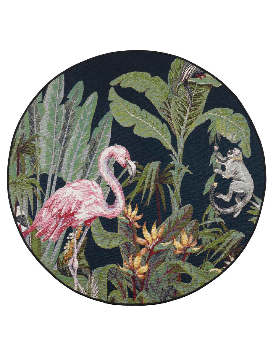 Dywan Jungle flaming wielokolorowy koło Kolor: Wielokolorowy, Kształt: Okrągły, Okrągły: ø135 cm