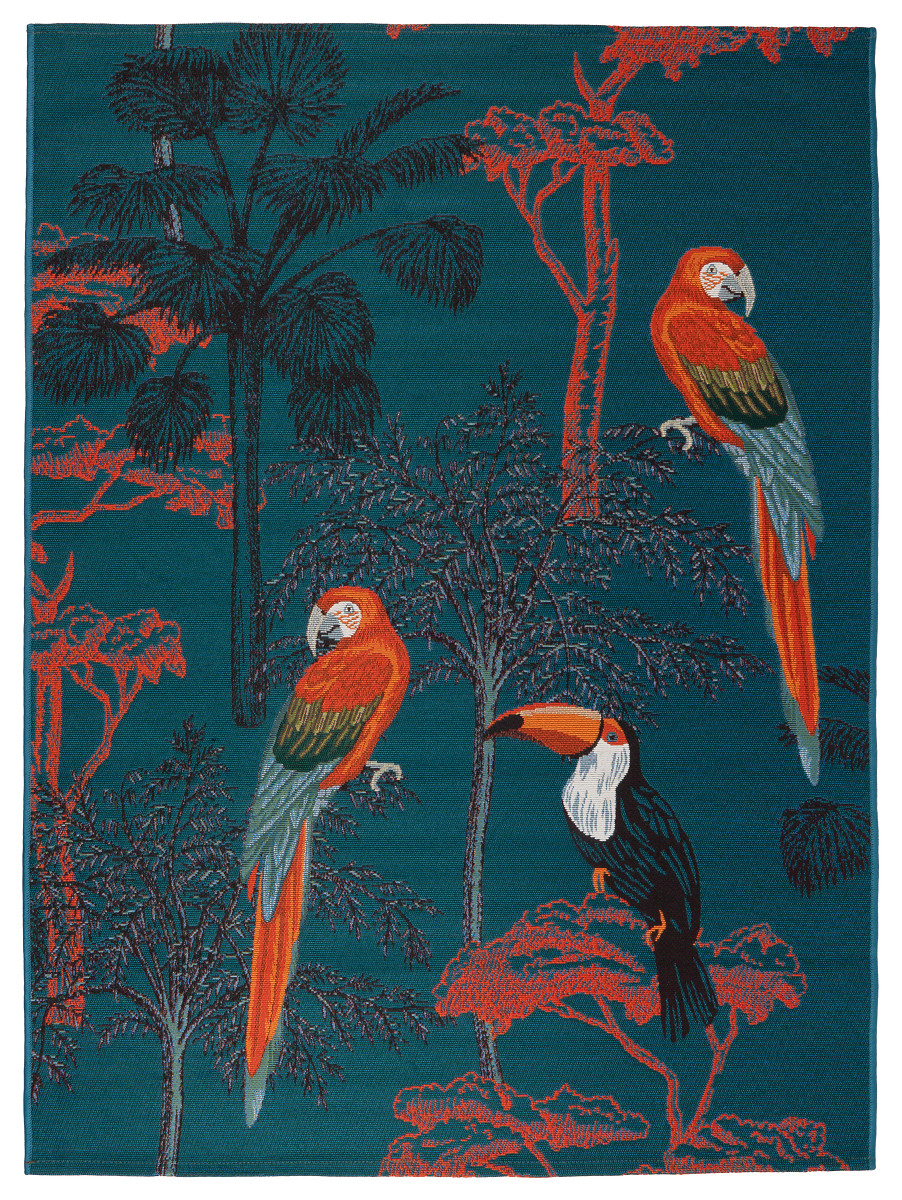 Dywan Jungle papugi Kolor: Wielokolorowy, Kształt: Prostokątny, Prostokątny: 120×170 cm