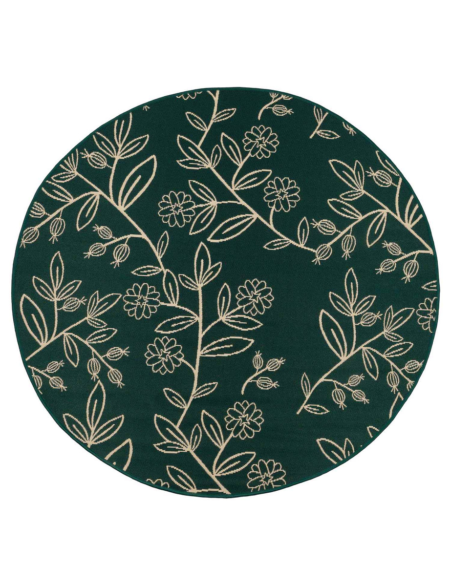 Dywan Jungle liście zielony koło Kolor: Zielony, Kształt: Okrągły, Okrągły: ø135 cm
