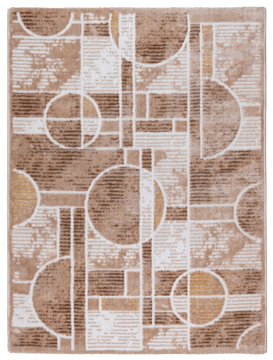 Dywan Rosaline geometria beżowy Kolor: Beżowy, Kształt: Prostokątny, Prostokątny: 120×160 cm