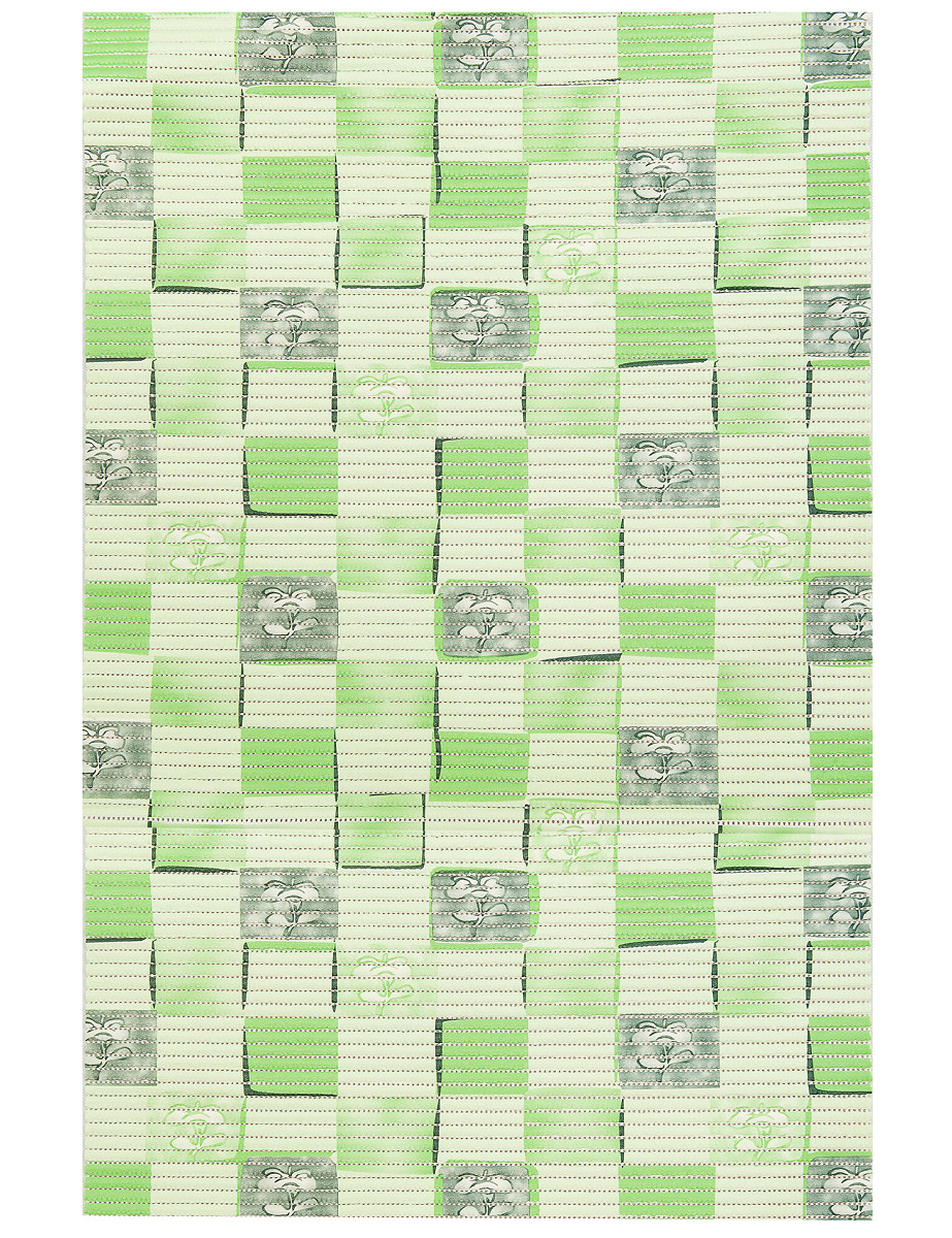 Mata Łazienkowa Premium PCV zielona kratka Kolor: Zielony, Kształt: Prostokątny, Prostokątny: 45×65 cm