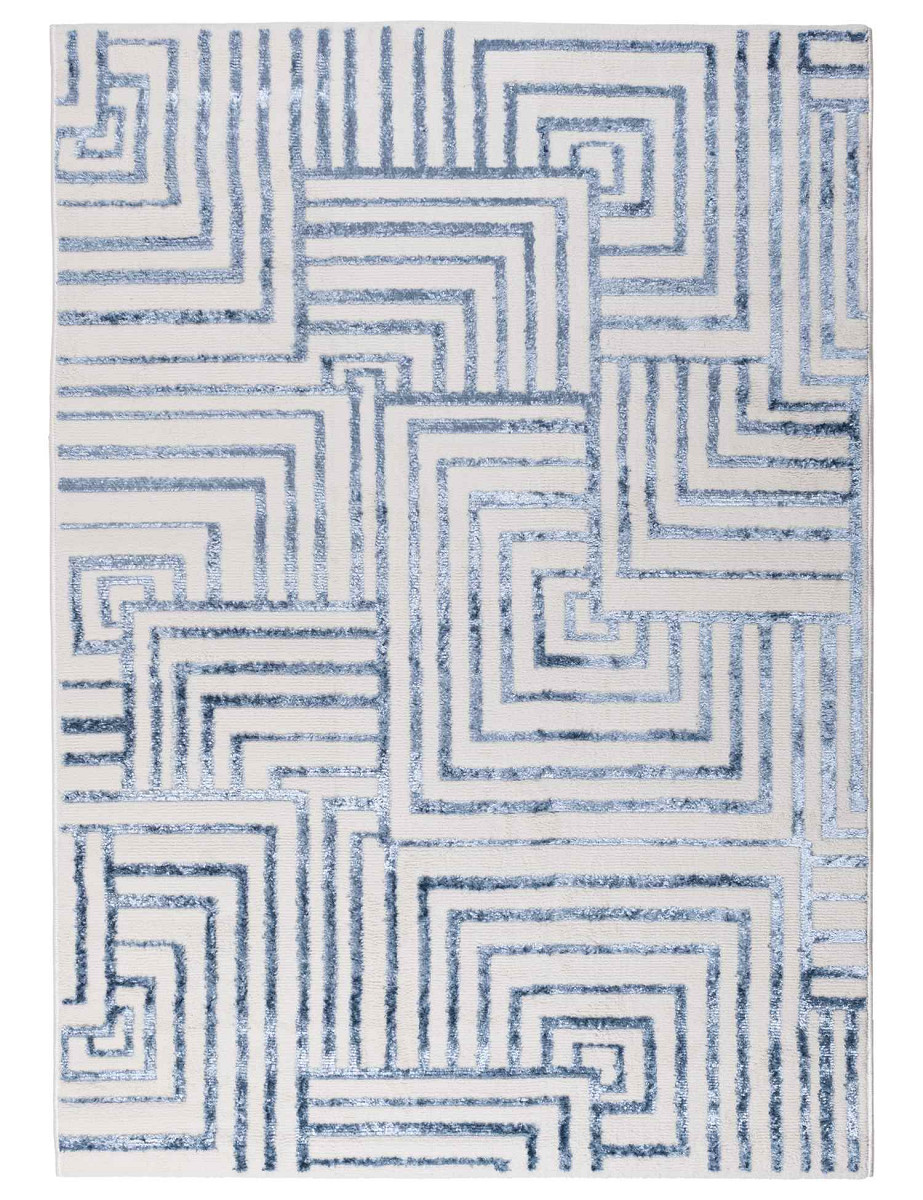 Dywan Salamanca kwadraty niebieski Kolor: Niebieski, Kształt: Prostokątny, Prostokątny: 120×170 cm