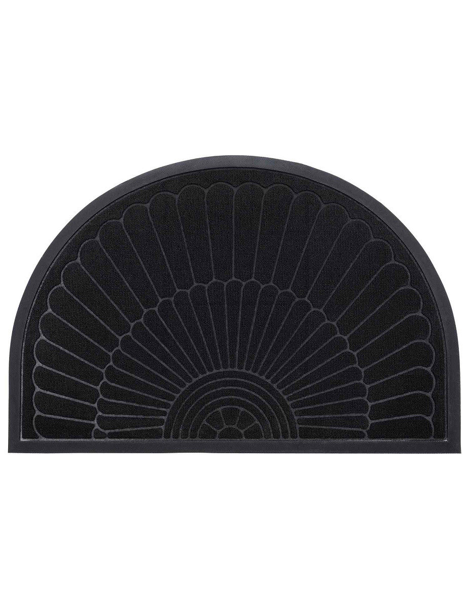 Wycieraczka Tivoli rozeta półokrąg Kształt: Półokrąg, Prostokątny: 50×80 cm, Kolor: Czarny