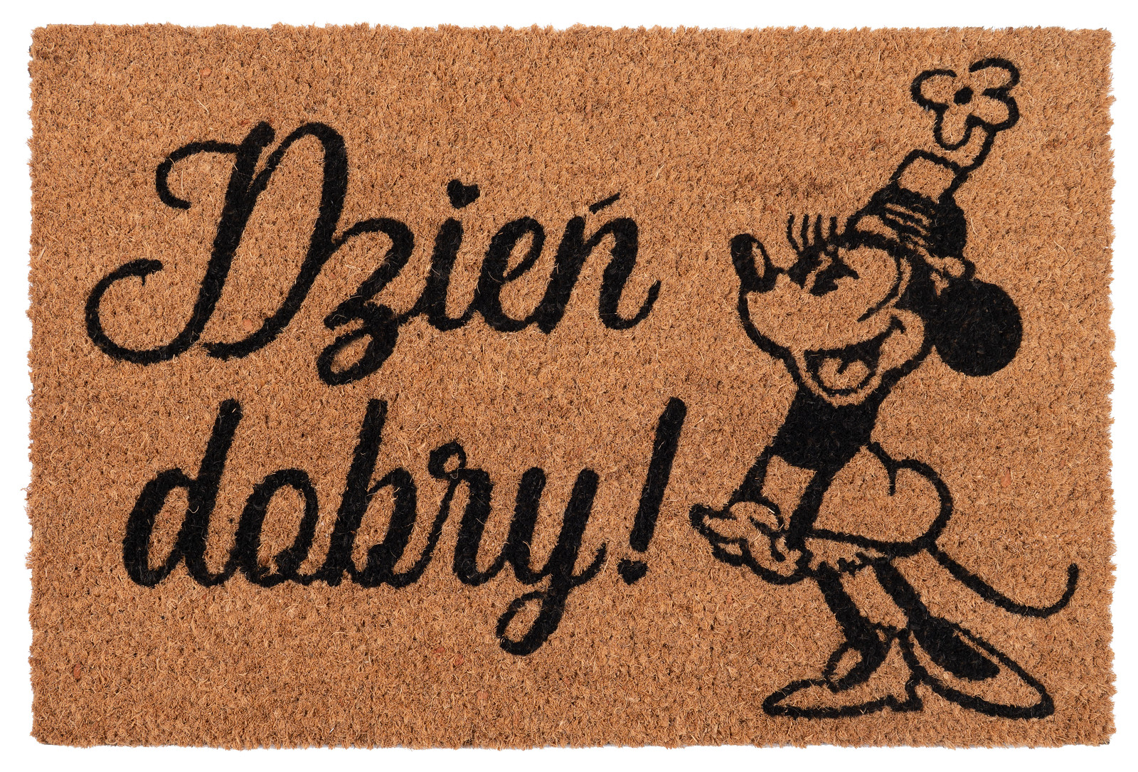 Wycieraczka Kokos Dzień dobry Minie Kolor: Beżowy, Kształt: Prostokątny, Prostokątny: 40×60 cm