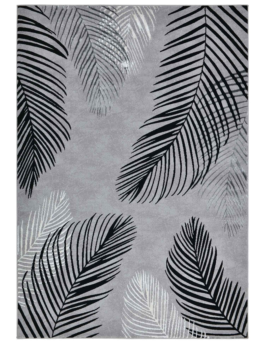 Dywan Grece palmy szary Kolor: Szary, Kształt: Prostokątny, Prostokątny: 120×170 cm