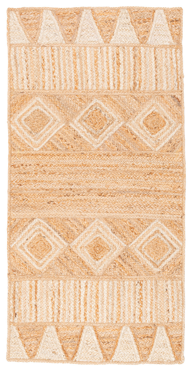 Dywan z Juty aztecki Kształt: Prostokątny, Prostokątny: 70×140 cm, Kolor: Beżowy