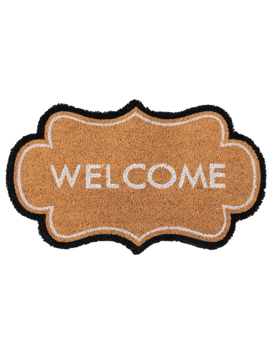 Wycieraczka Kokos Printed Shape welcome Kolor: Beżowy, Kształt: Prostokątny, Prostokątny: 45×75 cm