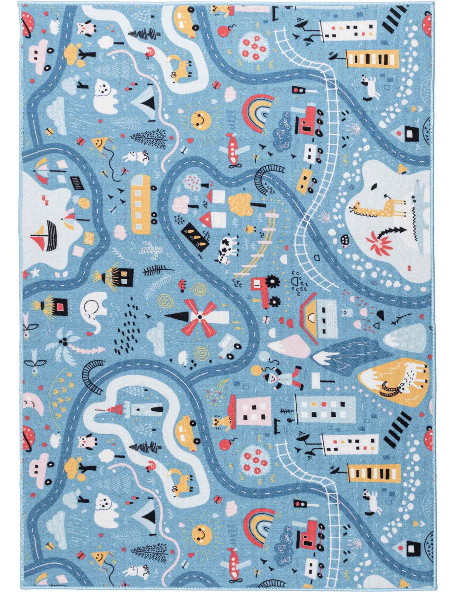 Dywan Stella Ulice niebieski Kolor: Niebieski, Kształt: Prostokątny, Prostokątny: 80×100 cm