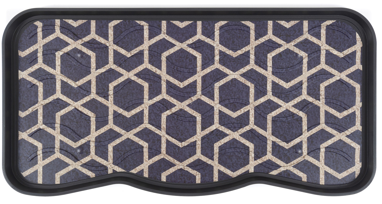 Ociekacz na buty z nadrukiem Geo Lattice Kształt: Prostokątny, Prostokątny: 38×75 cm, Kolor: Szary