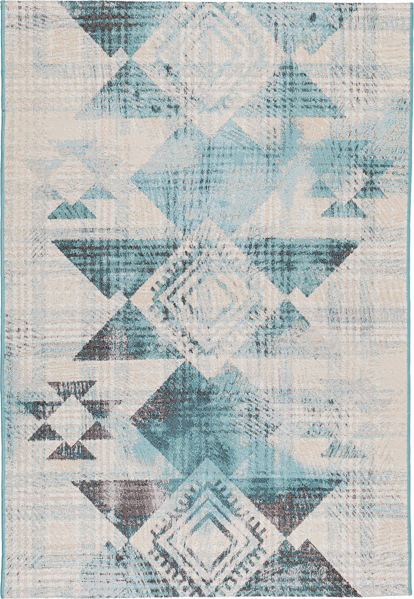 Dywan Dara geometria  Kształt: Prostokątny, Prostokątny: 80x150 cm, Kolor: Turkusowy