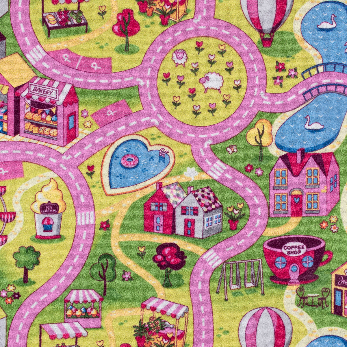 Wykładzina dywanowa Sweet Town Kształt: Prostokątny, Prostokątny: 400 cm, Kolor: Wielokolorowy