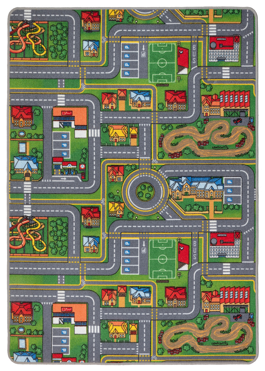 DywanPlaytown miasto Kształt: Prostokątny, Prostokątny: 120x170 cm, Kolor: Wielokolorowy